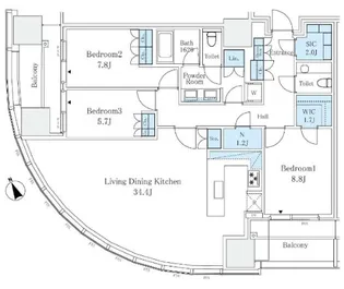 麻布台ヒルズレジデンスB【28階】の間取り