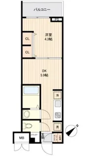 ウィルテラス用賀【4階】の間取り