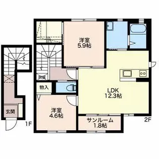コンフォート木津【2階】の間取り