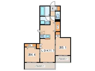 ミラWan本厚木【1階】の間取り