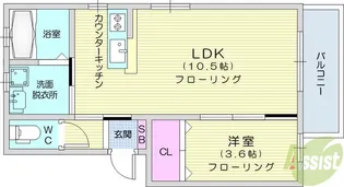 ボヌール【1階】の間取り