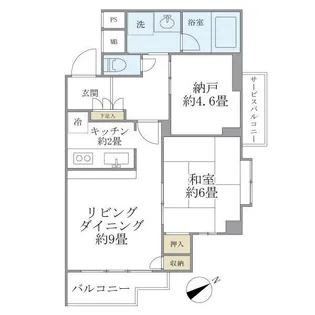 リエール若松町【2階】の間取り