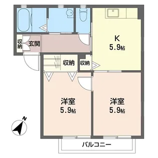 ボンヌ・シャンスA【2階】の間取り