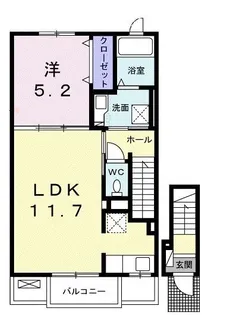 メゾングレーヌ網干新在家A【2階】の間取り