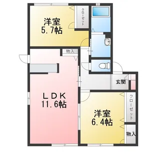 シャルマン朝日 B【1階】の間取り