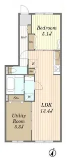 APARTMENT KYODO SETAGAYA I【1階】の間取り