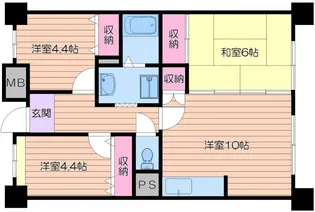 CH.158 RESIDENCE NAKANOSHIMA【6階】の間取り