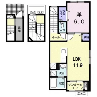 ベルセレーネ成和【3階】の間取り