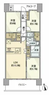 ザ・レジデンス津田沼奏の杜テラス【9階】の間取り