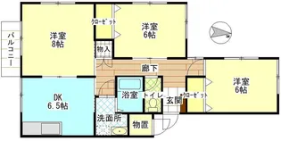 ヴィラ上安【2階】の間取り