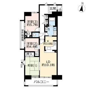 URコンフォール横須賀本町【5階】の間取り
