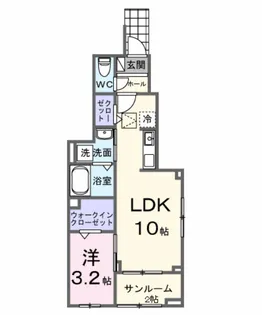 ヒカルサ西東京向台ウエスト【1階】の間取り