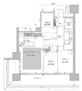 晴海フラッグ パークビレッジD棟 D【5階】の間取り