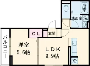 Dフラット東平山 B棟【2階】の間取り