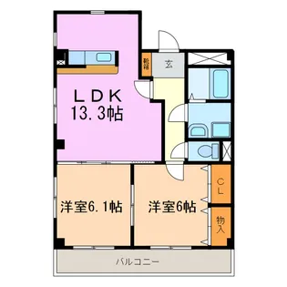 サンセール藤【3階】の間取り