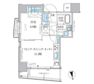 パークアクシス上野松が谷【7階】の間取り