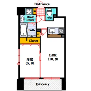 アーバネックス谷町【2階】の間取り