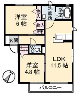 ベルフルール【2階】の間取り