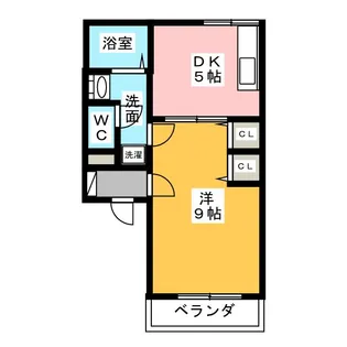 レトア新西方B-5【2階】の間取り