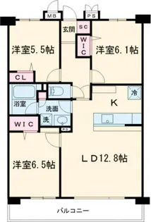 ロイヤルパークス新田【8階】の間取り
