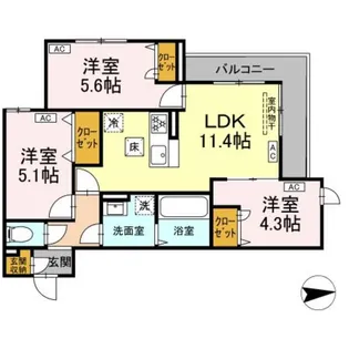 オルテンシア【1階】の間取り
