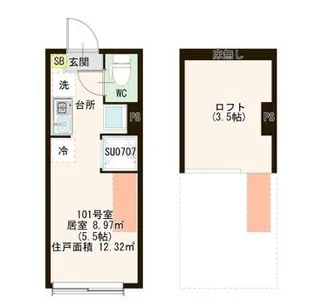 ハーモニーテラス町屋VI【2階】の間取り