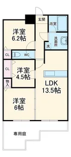 シャリエ豊中【1階】の間取り
