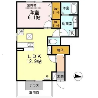 パルティール ハバラ【1階】の間取り