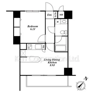 Roppongi Residences【7階】の間取り
