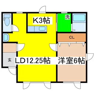サンクレインII【1階】の間取り