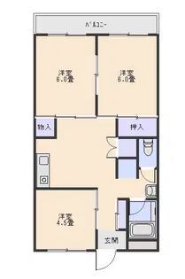 ニューシティマンションニイヌマ【3階】の間取り