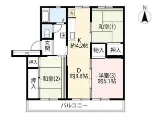 UR町田山崎【5階】の間取り