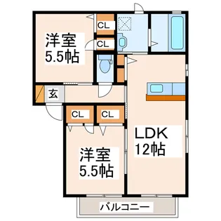 ティアラ【2階】の間取り