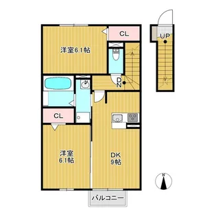 ユニティータウン福原【2階】の間取り