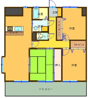 クレセール山室【5階】の間取り