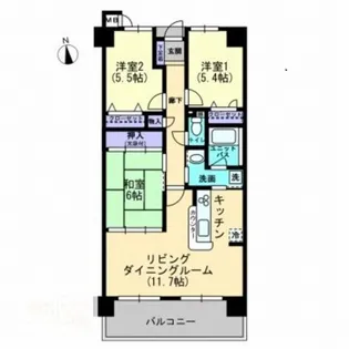 アルファステイツ原尾島【6階】の間取り