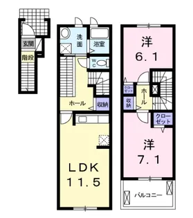 愛知県刈谷市恩田町1【アパート】の間取り