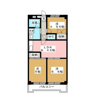 シャテロクボ【3階】の間取り