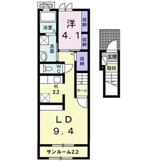 メイプル ジェルメA【2階】の間取り