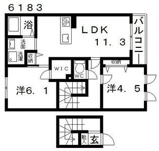 ヴィラーチェ高鷲 A棟【2階】の間取り