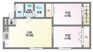 2LDKの間取り画像