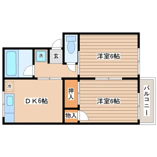 グローバルウエスト【2階】の間取り