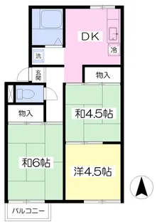 清水ハイツ【2階】の間取り