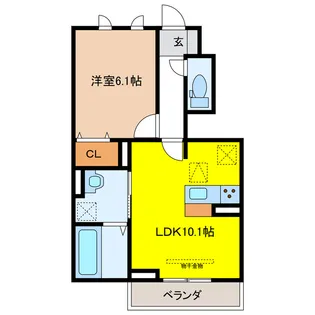 岐阜県岐阜市宇佐南4【アパート】の間取り