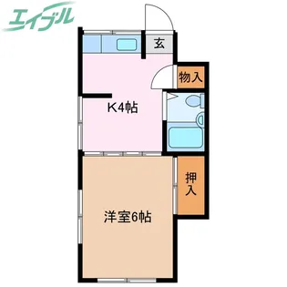 小田川ハイツ【1階】の間取り