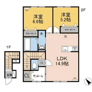広島県福山市千田町【アパート】の間取り