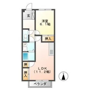 エスポアール那加 B【2階】の間取り