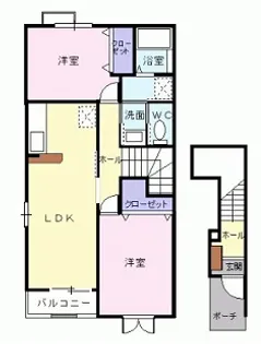 広島県広島市安佐北区亀山7【アパート】の間取り