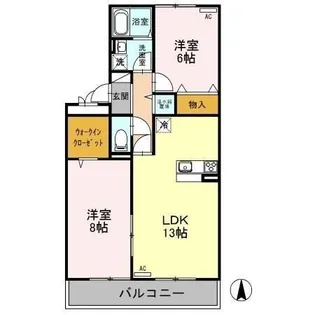新潟県新潟市西区ときめき東1【アパート】の間取り