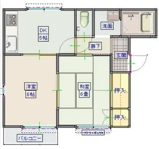 リバティ安原【1階】の間取り